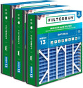 20x20x5 Air Filter MERV 13 Optimal Smoke & Allergy Defense (3-Pack), Electrostatic Pleated HVAC AC Furnace Filters for