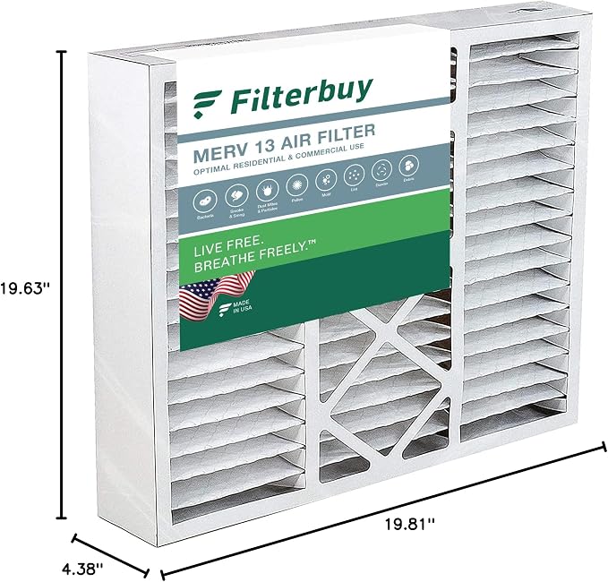 20x20x5 Air Filter MERV 13 Optimal Smoke & Allergy Defense (1-Pack), Pleated HVAC AC Furnace Filters for, alternate view 10