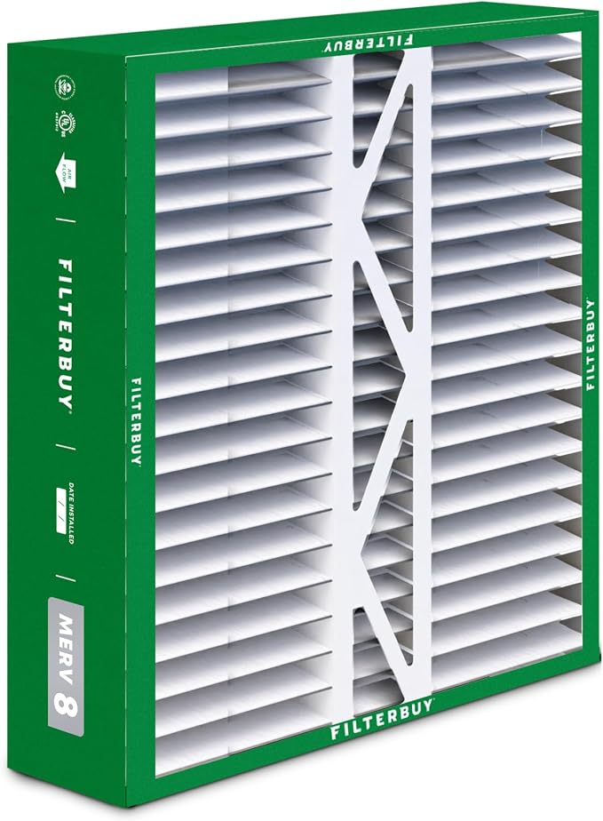 20x20x5 Air Filter MERV 8 Essential Dust & Allergy Defense (2-Pack), Pleated HVAC AC Furnace Filters for