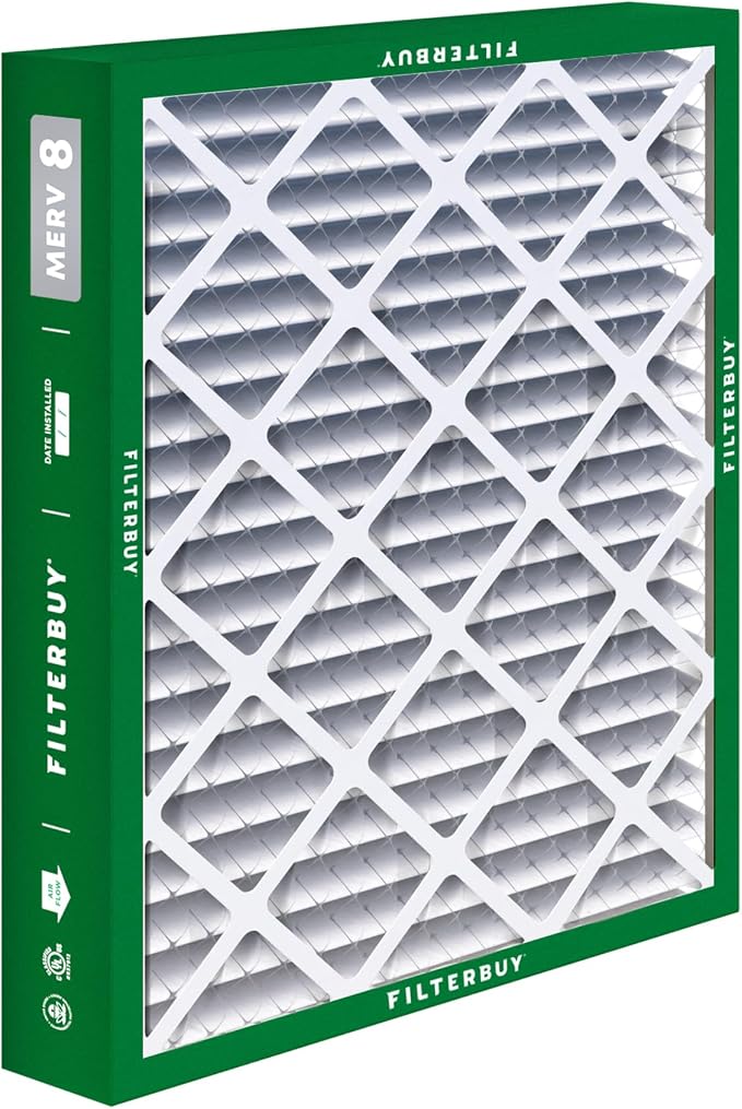 20x20x5 Air Filter MERV 8 Essential Dust & Allergy Defense (2-Pack), Pleated HVAC AC Furnace Filters for