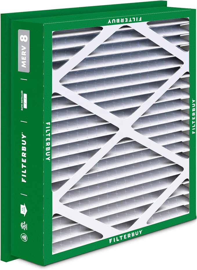 20x20x5 Air Filter MERV 8 Essential Dust & Allergy Defense (4-Pack), Electrostatic Pleated HVAC AC Furnace Filters for