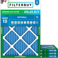 20x21.5x1 Air Filter MERV 13 Optimal Smoke & Allergy Defense (4-Pack), Electrostatic Pleated HVAC AC Furnace