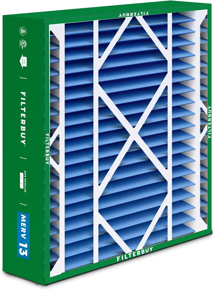 20x21x5 Air Filter MERV 13 Optimal Smoke & Allergy Defense (3-Pack), Electrostatic Pleated HVAC AC Furnace Filters