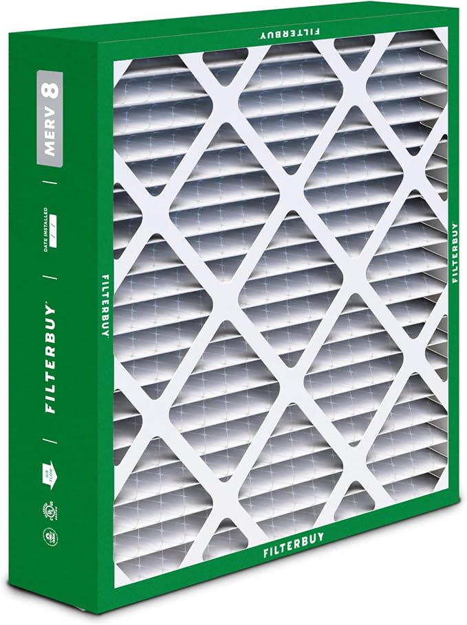 20x21x5 Air Filter MERV 8 Essential Dust & Allergy Defense (2-Pack), Electrostatic Pleated HVAC AC Furnace Filters