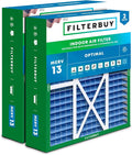 20x22x5 Air Filter MERV 13 Optimal Smoke & Allergy Defense (2-Pack), Pleated HVAC AC Furnace Filters for, Goodman