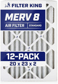 20x23x2 Air Filter (MERV 8) (12-Pack) Dust & Allergy Control AC Furnace Filters, MADE IN USA, HVAC, Pleated, product image