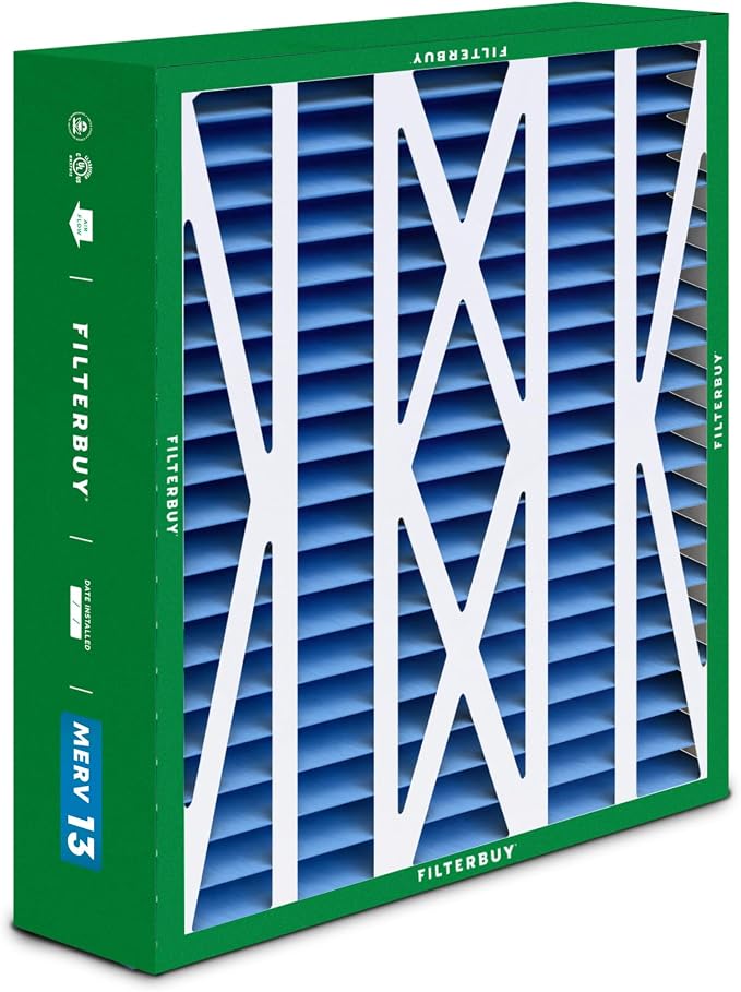 20x23x5 Air Filter MERV 13 Optimal Smoke & Allergy Defense (2-Pack), Pleated HVAC AC Furnace Filters for Bryant, Carrier