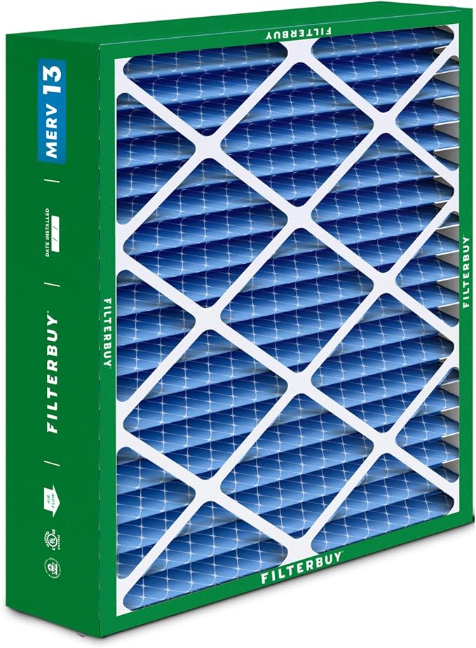 20x23x5 Air Filter MERV 13 Optimal Smoke & Allergy Defense (2-Pack), Pleated HVAC AC Furnace Filters for Bryant, Carrier