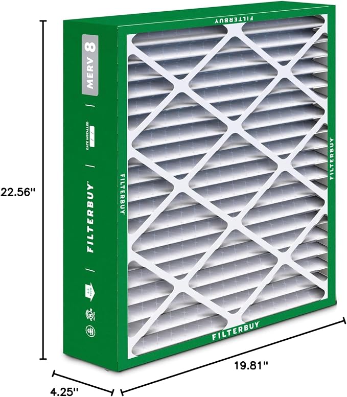 20x23x5 Air Filter MERV 8 Essential Dust & Allergy Defense (4-Pack), Pleated HVAC AC Furnace Filters for Bryant, Carrier