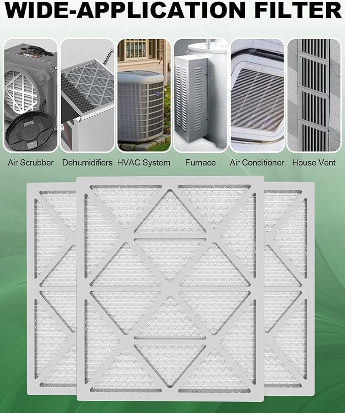 20x24x1 Air Filter 6 Pack, Durable MERV 8 Pleated Home HVAC AC Furnace Filters, Lightweight Compact Air Conditioner Filter