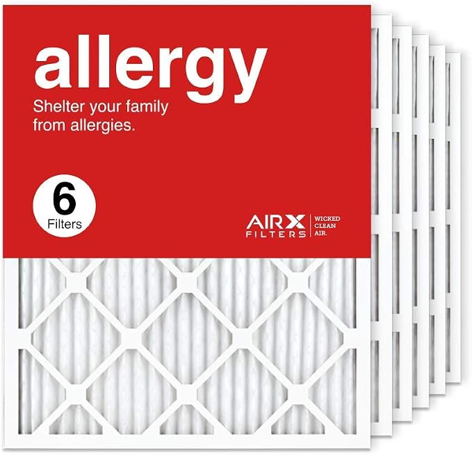 20x24x1 Air Filter MERV 11 Pleated HVAC AC Furnace Air Filter, Allergy 6-Pack, Made in the USA, product image
