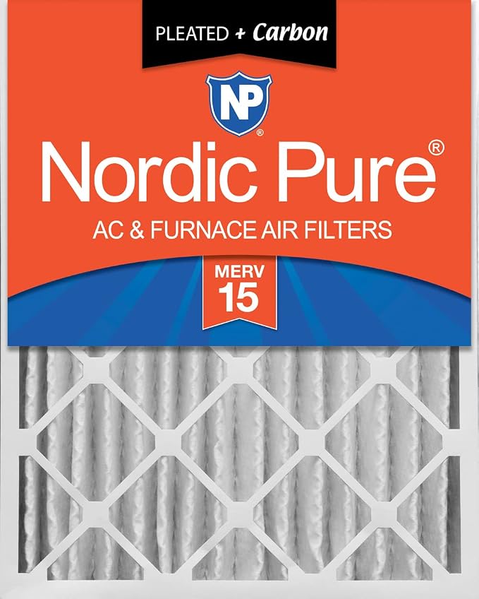20x24x4 (Actual Size: 19 3/8 x 23 3/8 x 3 5/8) Pleated Air Filters MERV 15 Plus Carbon 1 Pack, product image
