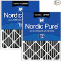 20x24x4 (Actual Size: 19 3/8 x 23 3/8 x 3 5/8) Pleated Air Filter MERV 12 Plus Carbon 2 Pack, product image