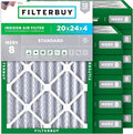 20x24x4 Air Filter MERV 8 Essential Dust & Allergy Defense (12-Pack), Electrostatic Pleated HVAC AC Furnace