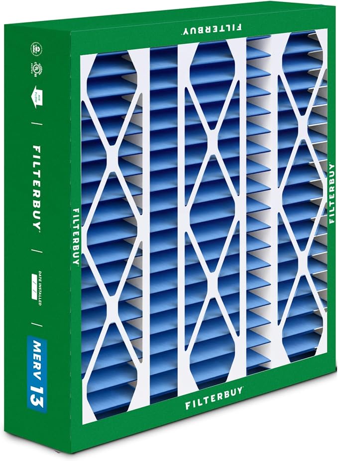 20x25.25x3.5 Air Filter MERV 13 Optimal Smoke & Allergy Defense (1-Pack), Pleated HVAC AC Furnace Filters for, alternate view