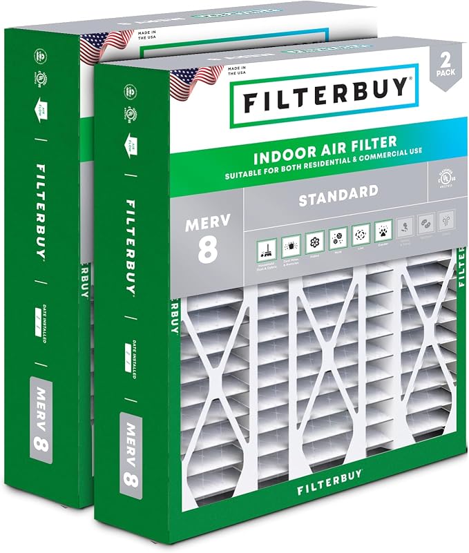 20x25.25x3.5 Air Filter MERV 8 Essential Dust & Allergy Defense (2-Pack), product image