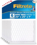 20x25x1 AC Furnace Air Filter, MERV 13, MPR 1900, Premium Allergen, Bacteria & Virus Filter, 3-Month Pleated
