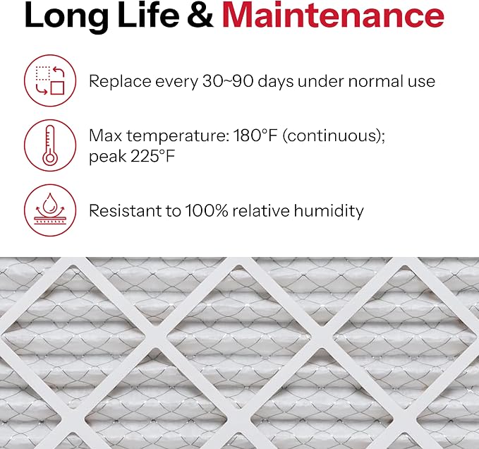 20x25x1 Air Filter by MERV 11 Pleated Furnace Filter HVAC AC Filters - Made in the USA - 6 Pack, alternate product view 7