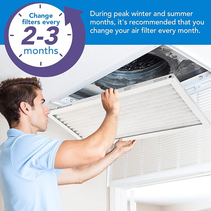 20x25x1 Air Filter MERV 11 4-Pack, Electrostatic Pleated AC Furnace Air Filter, Captures Dust, Smog & Pet Dander, Actual