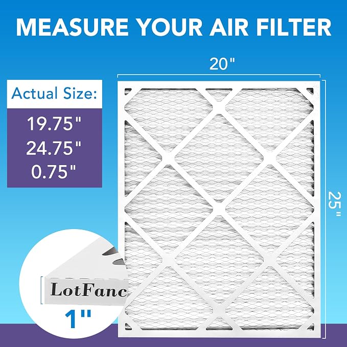 20x25x1 Air Filter MERV 11 6-Pack, Electrostatic Pleated AC Furnace Air Filter, Captures Dust, Smog & Pet, alternate view 2
