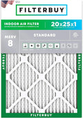 20x25x1 Air Filter MERV 8 Essential Dust & Allergy Defense (1-Pack), Electrostatic Pleated HVAC AC Furnace