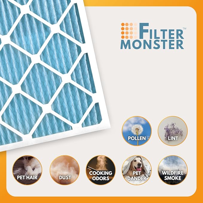 20x25x1 Ultimate Defense Defense MERV 13 Pleated HVAC Air Conditioner Furnace Replacement Air Filter, 12-Pack (Actual Filter