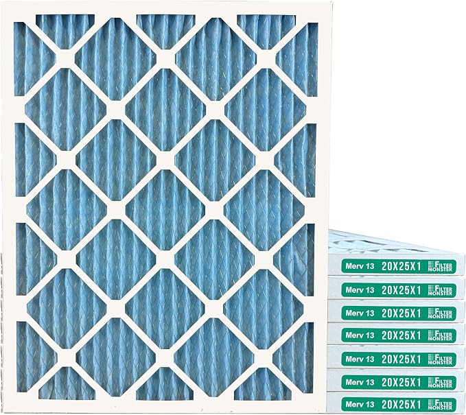 20x25x1 Ultimate Defense Defense MERV 13 Pleated HVAC Air Conditioner Furnace Replacement Air Filter, 8-Pack