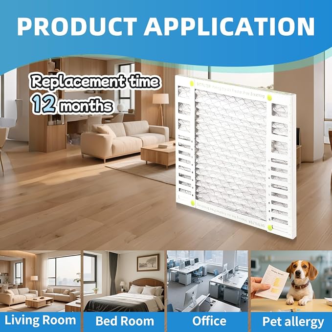 20x25x2 Air Filter AC Furnace Comparable with MPR 1900 FPR 10 HVAC Air Condition cabin Vent Fan Electrostatic, alternate view