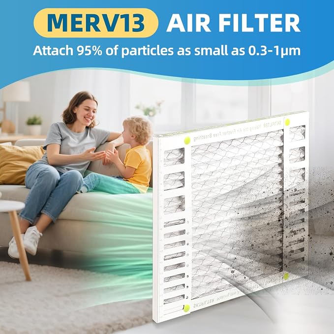 20x25x2 Air Filter AC Furnace Comparable with MPR 1900 FPR 10 HVAC Air Condition cabin Vent Fan Electrostatic, alternate view