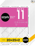 20x25x2 Air Filter, MERV 11, 12 Pack, Furnace Air Filter for HVAC (Actual Size: 19.5"x24.5"x1.75") DUST, Pet & Allergy