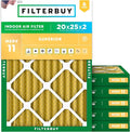 20x25x2 Air Filter MERV 11 Superior Pet & Allergy Defense (6-Pack), Electrostatic Pleated HVAC AC Furnace