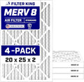 20x25x2 Air Filter (MERV 8) (4-Pack) Dust & Allergy Control AC Furnace Filters, MADE IN USA, HVAC, Pleated