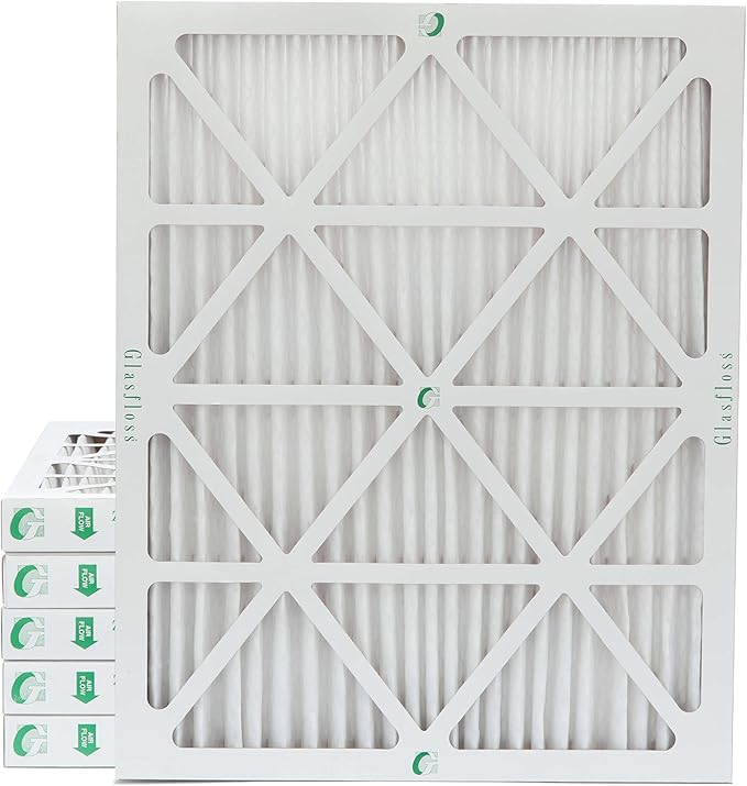 20x25x2 MERV 10 (FPR 5-6) 2" Inch Pleated Air Filters Box of 6. Actual Size: 19-1/2 x 24-1/2 x 1-3/4, product image