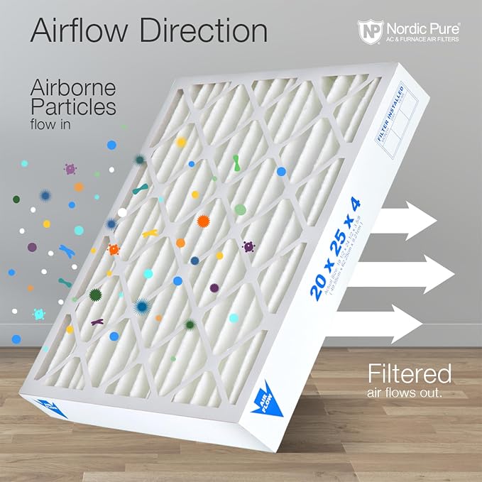 20x25x4 (Actual Size: 19 1/2 x 24 1/2 x 3 5/8) Pleated Air Filters MERV 13 Plus Carbon 6 Pack, alternate product view 8
