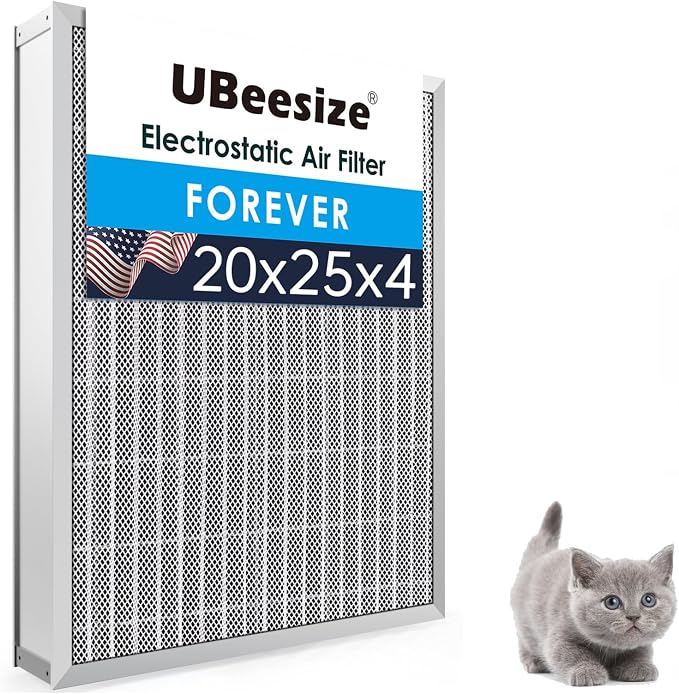 20x25x4 Air Filter HVAC AC Furnace Filter,Reusable Washable, Lasts a Lifetime,Permanent Electrostatic Filter,for