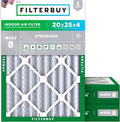 20x25x4 Air Filter MERV 8 Essential Dust & Allergy Defense (3-Pack), Electrostatic Pleated HVAC AC Furnace
