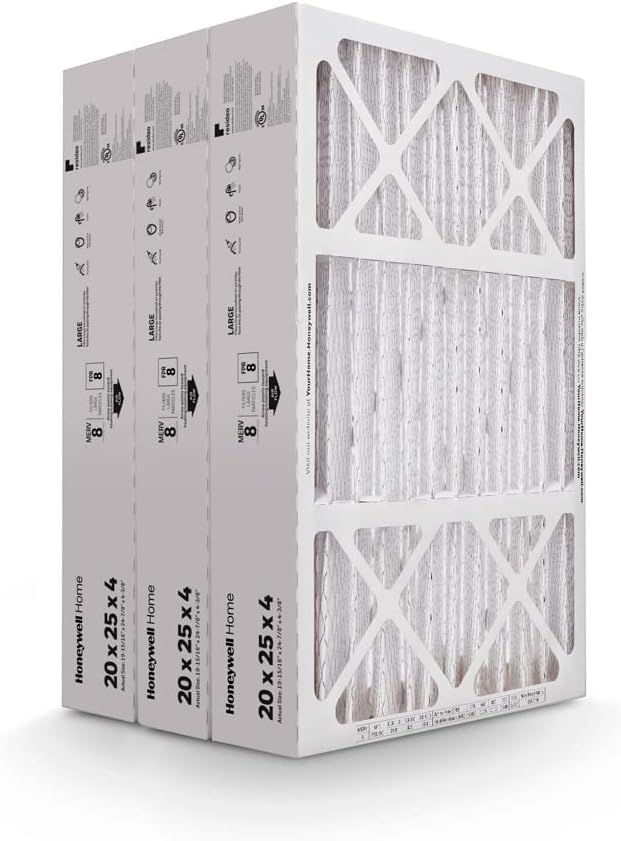 20x25x4 MERV 8, AC Furnace Air Filter, 3 PACK (CF100A1025-3PKAM) (Actual Dimensions: 19.94 x 24.87 x 4.38 in.), alternate