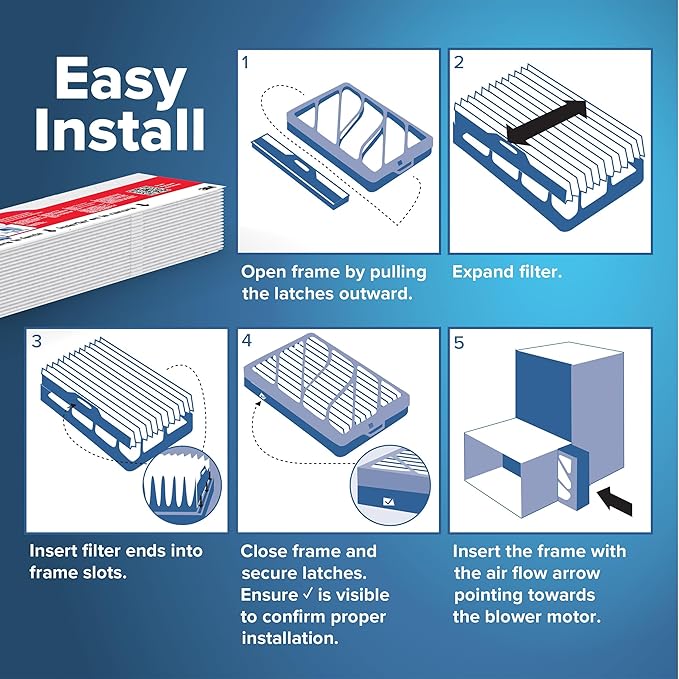 20x25x4 Refillable Air Filter replacement, MPR 1000, MERV 11, Allergen Defense, 2 Pack, use with reusable air filter frame of