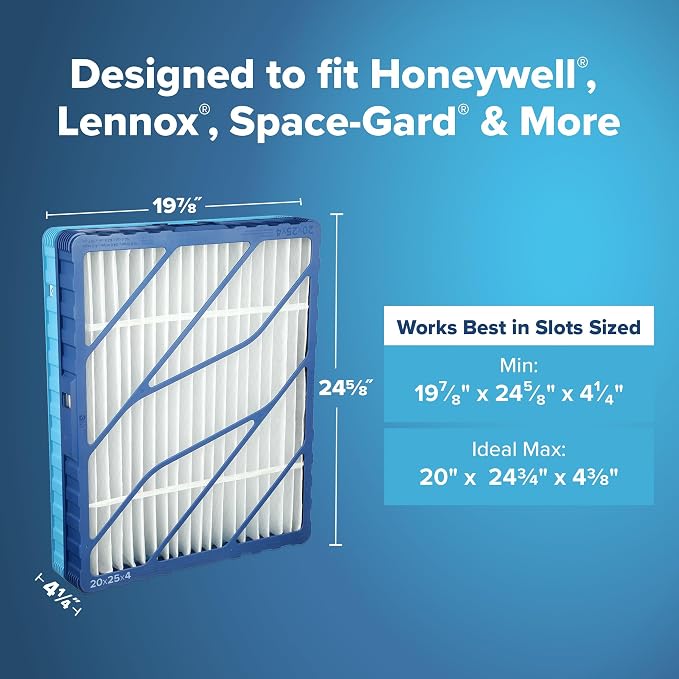 20x25x4 Refillable Air Filter Starter Kit, MPR 1550, MERV 12, 1 Reusable Air Filter Frame & 2 Air Filters, Fits &