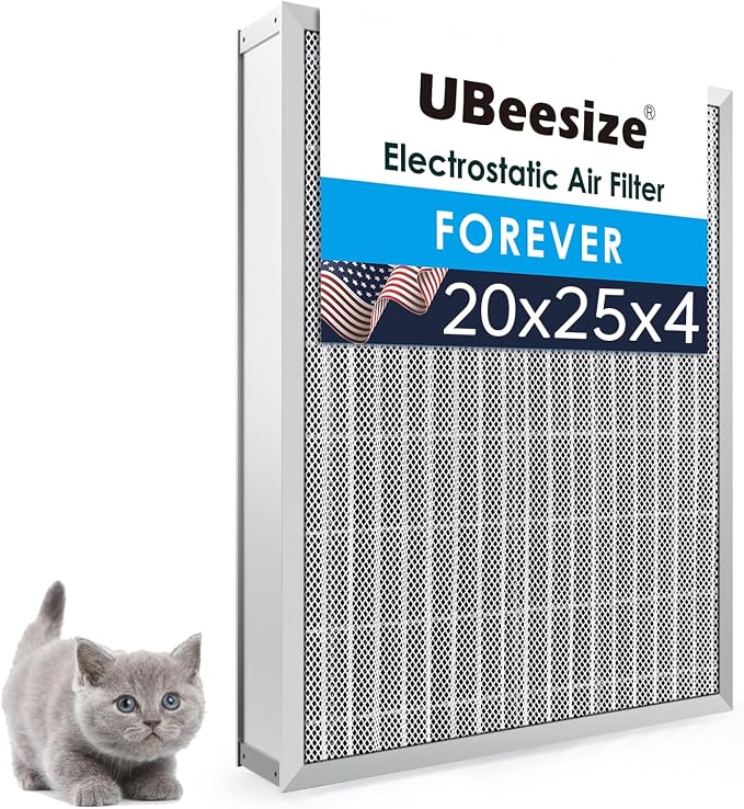 20x25x4 Reusable Electrostatic Air Filter HVAC AC Furnace Filter,Washable, Lasts a Lifetime,Permanent Filter,for