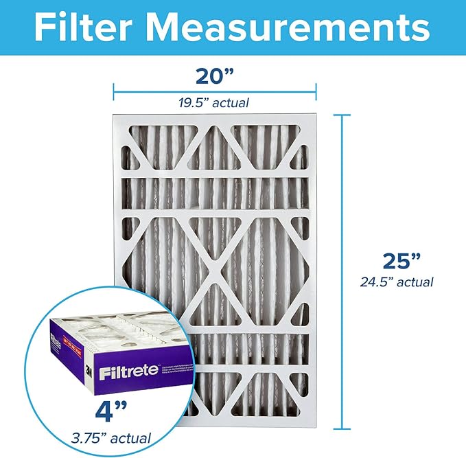 20x25x4(SlimFit), AC Furnace Air Filter, MPR 1550 DP, Healthy Living Ultra Allergen Deep Pleat, 2-Pack, Fits, alternate view