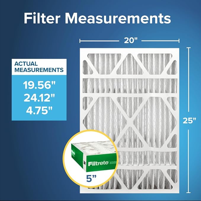20x25x5 AC Furnace Air Filter, MPR 700, MERV 8, Fits Air Bear & Carrier, Dust, Pollen & Pet Dander Reduction, alternate