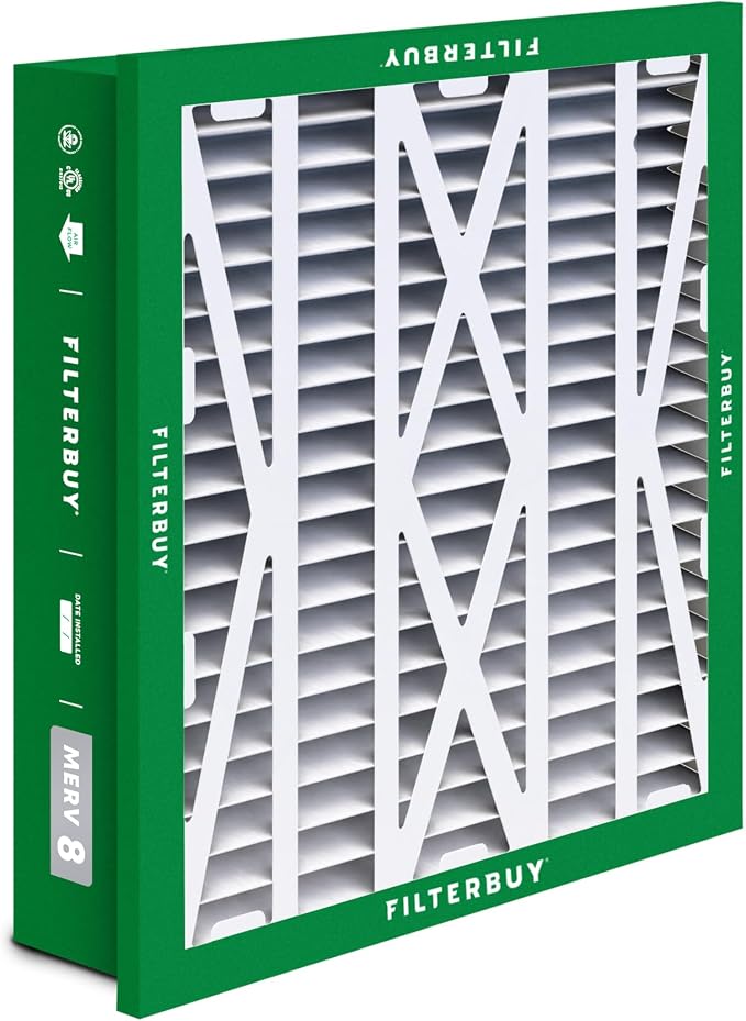20x25x5 Air Filter MERV 8 Essential Dust & Allergy Defense (4-Pack), Electrostatic Pleated HVAC AC Furnace Filters