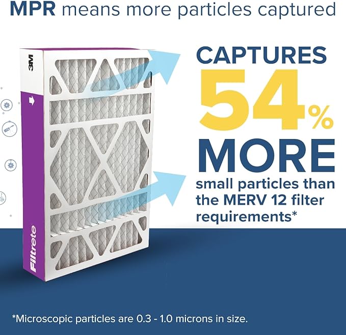 20x25x6 AC Furnace Air Filter, MPR 1550, MERV 12, Fits, CERTIFIED Asthma & Allergy Friendly, alternate product view