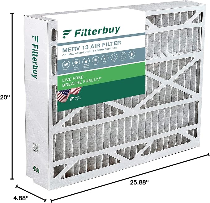 20x26x5 Air Filter MERV 13 Optimal Smoke & Allergy Defense (1-Pack), Pleated HVAC AC Furnace Filters for, alternate view 10