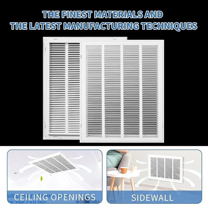 20x30 Return Air Grille [Duct Opening Size],Return Air Vent Cover for Wall Or Ceiling,Steel Return Air Filter Grilles