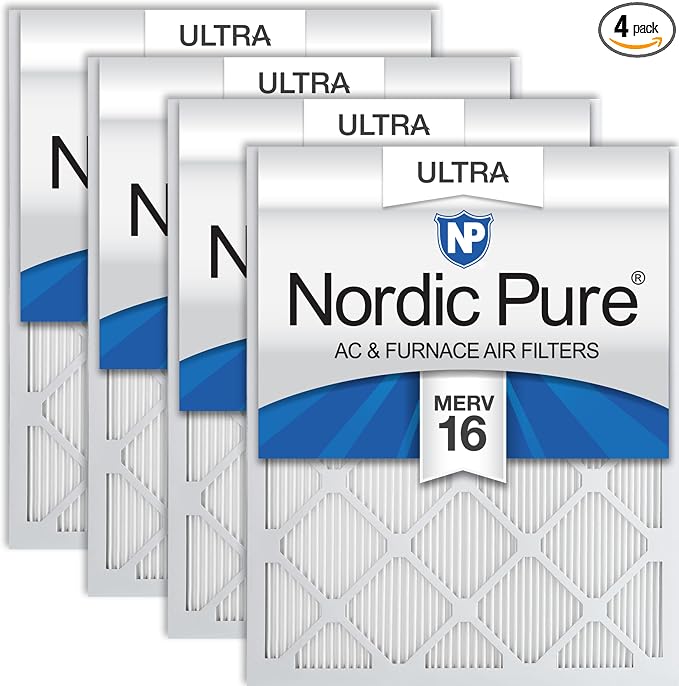 20x30x1 (Actual Size: 19 3/4 x 29 3/4 x 3/4) Pleated Ultra MERV 16 AC Furnace Air Filters–With 2.5X More Media for, product