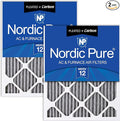 20x30x1 (Actual Size: 19 5/8 x 29 5/8 x 3/4) Furnace Air Filters MERV 12 Pleated Plus Carbon 2 Pack, product image