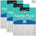 20x30x1 (Actual Size: 19 5/8 x 29 5/8 x 3/4) Pleated Air Filters MERV 14 Plus Carbon 3 Pack, product image