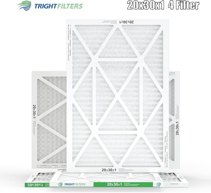 20x30x1 Air Filter 4 Pack, MERV 8 Pleated Dust Defense Air Filters Replacement Air Conditioner HVAC AC Furnace Filter